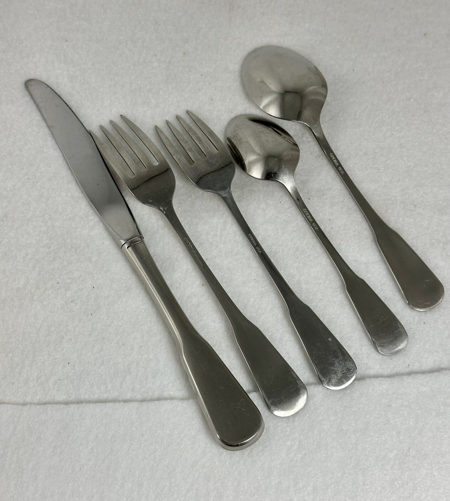 SSS BY ONEIDA STAINLESS SATIN SILVERWARE COLONIAL BOSTON PATTERN 5 PIECE SET