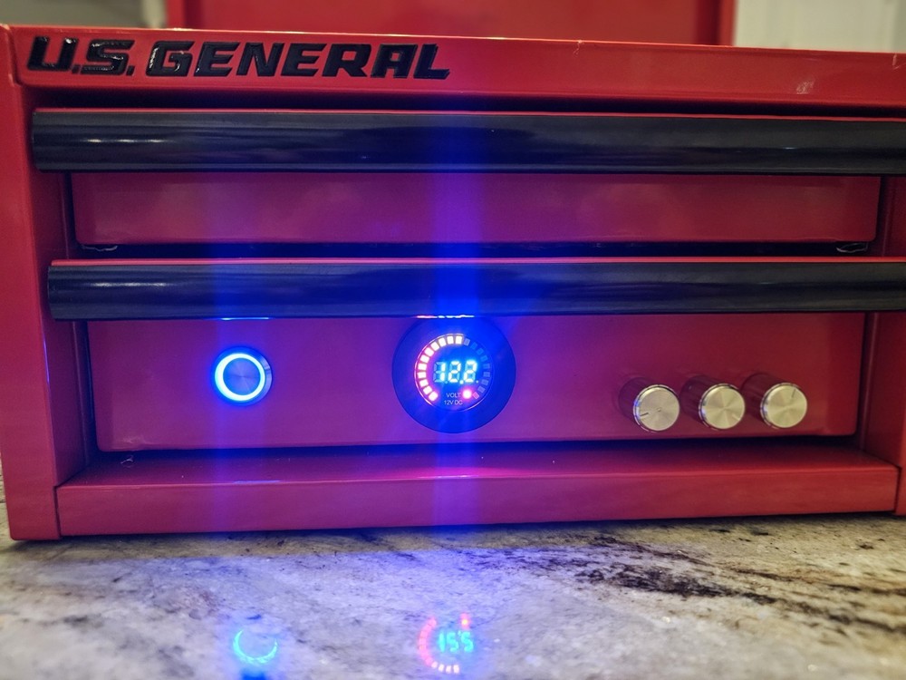 Custom U.S. General Mini Tool Box Bluetooth Speaker With LEDs – 11” x 6” x 6”