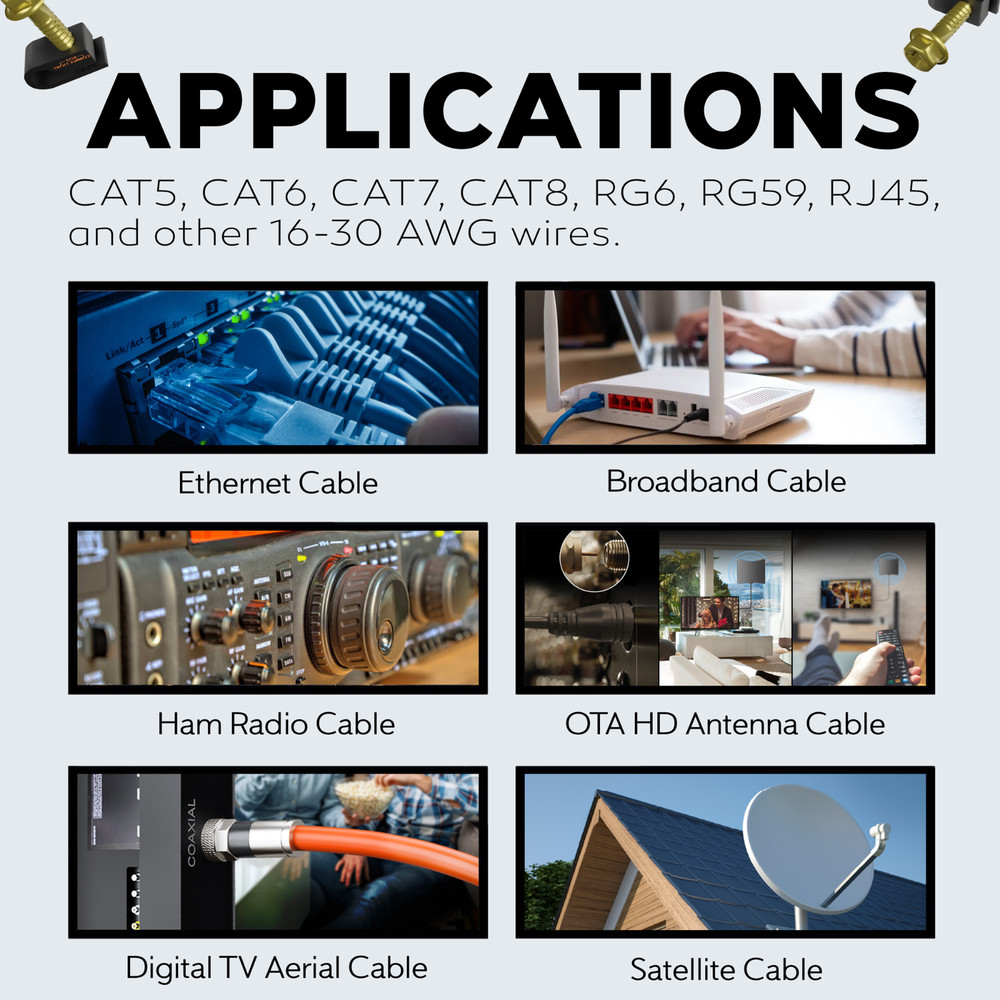 500 pcs Single Black Mounting Coaxial Flex Clips w/ Pre-Inserted Screw