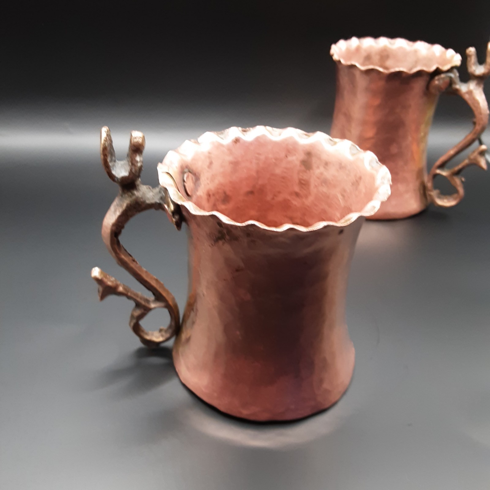 Copper Beer Mugs Handcrafted Moscow Mule Cups Set of 2