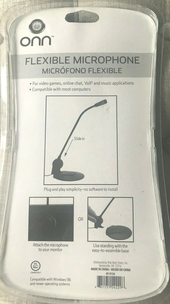 ONN Flexible Microphone for Computer! Plug & Play