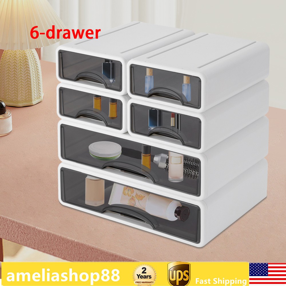 13.4*9.8*13 in PP Rectangular Desktop Organizer Office 6-drawer Organizer
