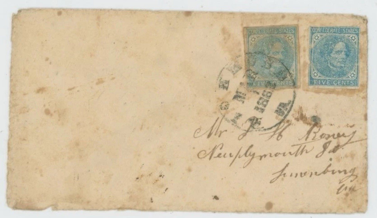 CSA 7 2xCOVER TIED RICHMOND 1862 CDS POP EYE VARIETY EX-KAUFMANN