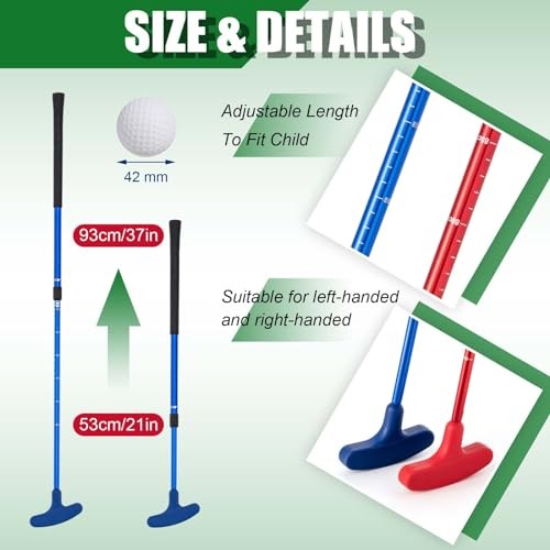 Mini Golf Putting Set Include 2 Golf Putter Adjustable Length 2 Way for Right