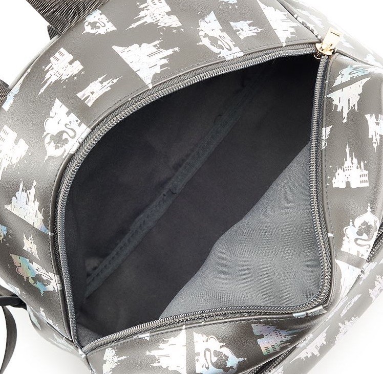 Disney Princess Castles 100th All Over Print Black Mini Backpack-NWT