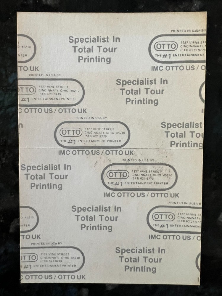 Ace Frehley Working Backstage Satin Pass Kiss Spaceman Frehley's Comet OTTO 1987