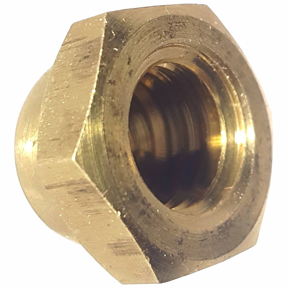 8-32 Hex Cap Nuts Solid Brass Grade 360 Commercial Plain Finish Quantity 10