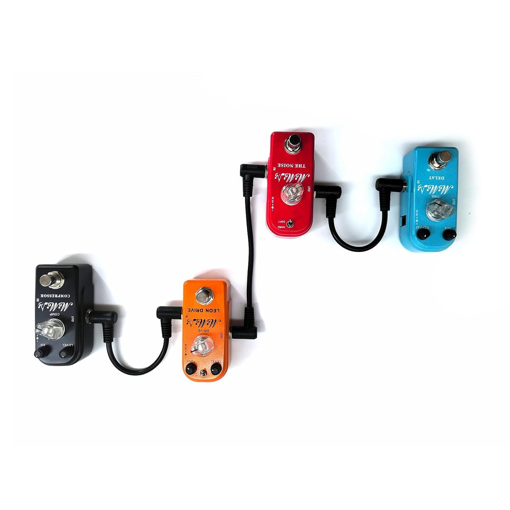 6-Pack 6-Inch Shielded 1/4" Guitar Pedal Patch Cables for Effects Boards