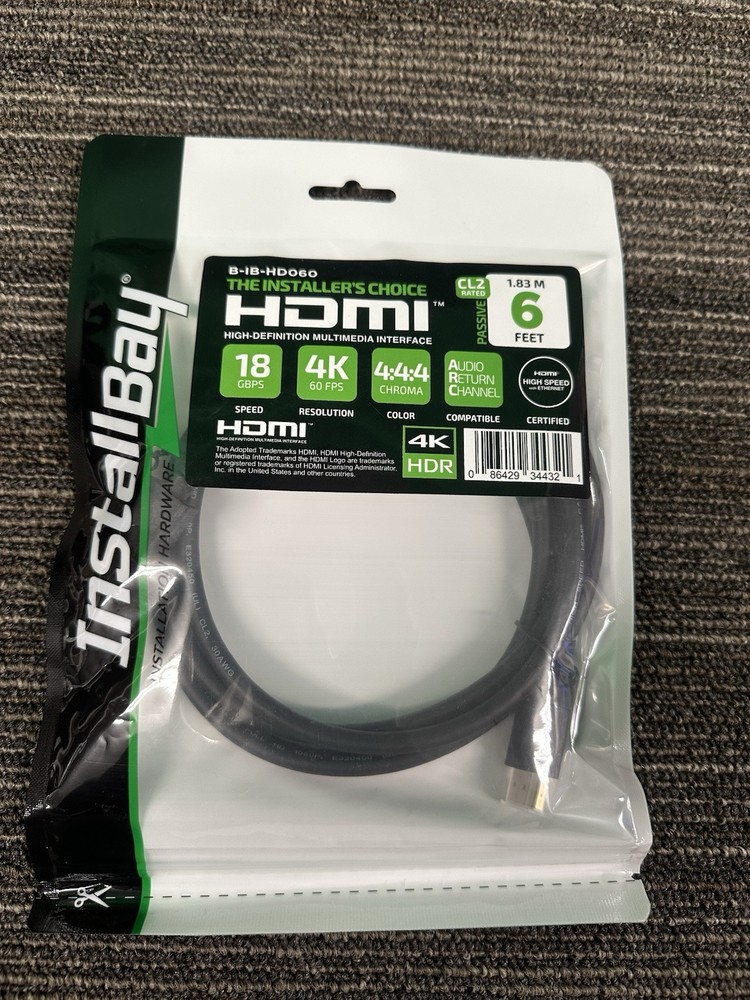 InstallBay IBHD060 6-ft HDMI Pass Through Extension Cable Accessory - Polybag