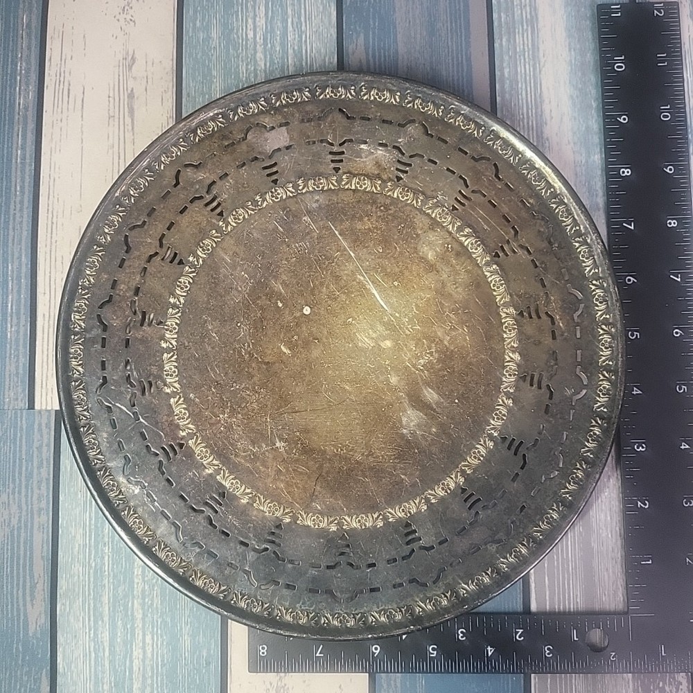 Bernard Rice & Sons Apollo Silver Tray-Pedestal Cake Plate Victorian Dish 9.5"