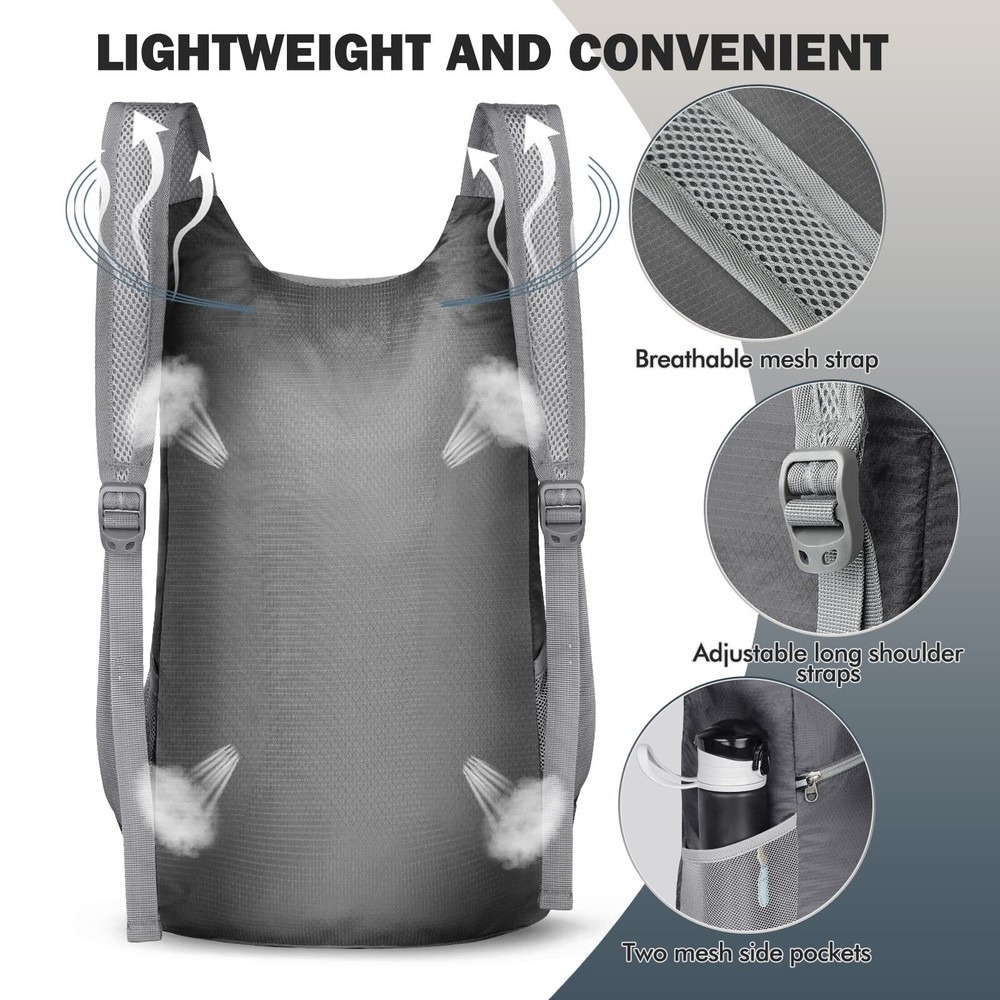 ZOMAKE Lightweight Packable Backpack 14L - Foldable Backpack Small Daypack Hi...