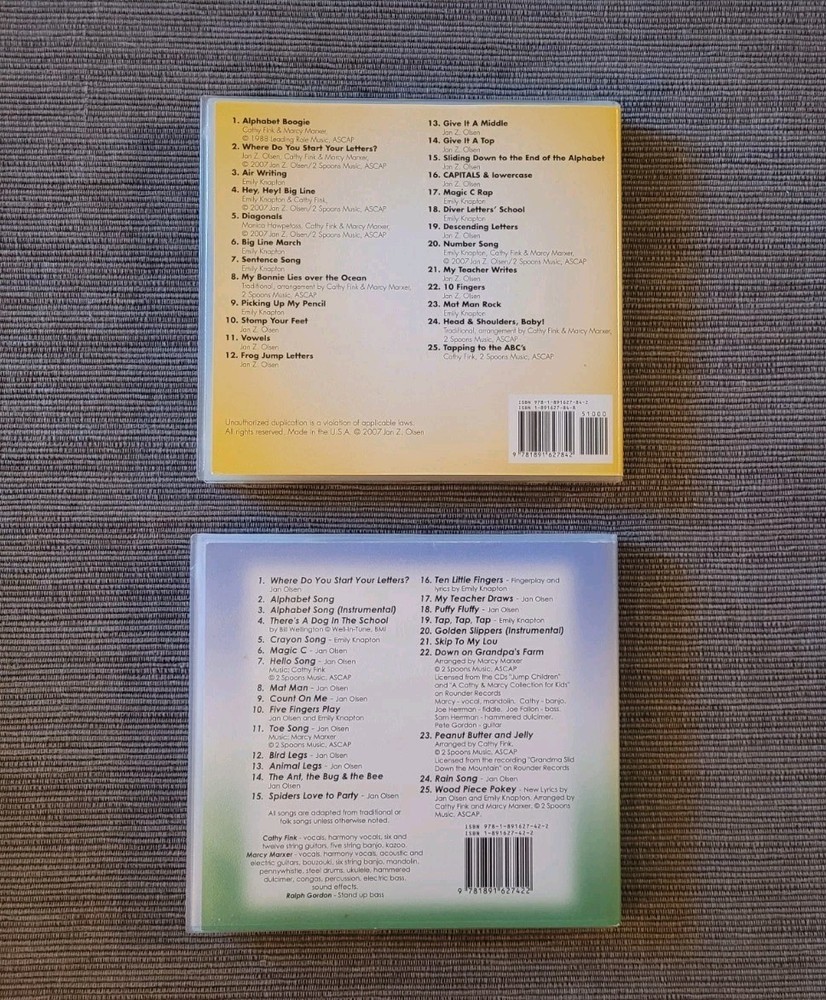 Handwriting Without Tears CD Set Get Set For School, Rock, Rap, Tap & Learn