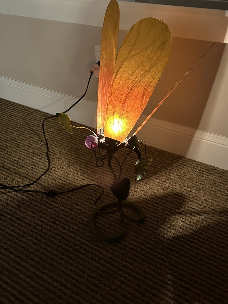 Rare Dragonfly Art Mixed Media Lamp Light