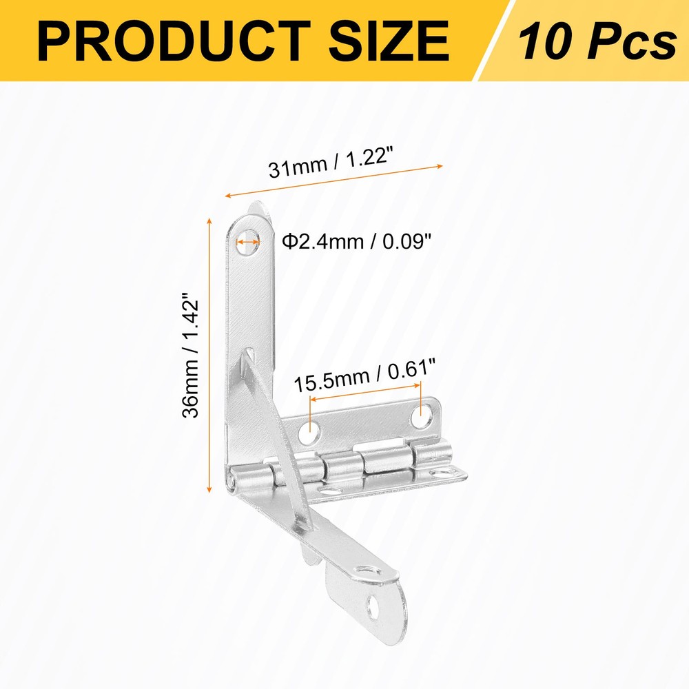 10pcs dial hinge for boxes 31x36mm nickel silver