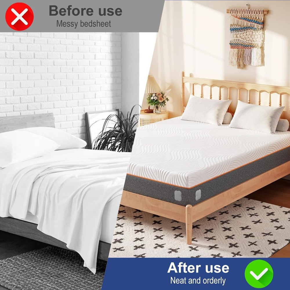 Bed Holders for Corners: Fitted Bed Grippers with Twist-Lock Clips Keep Sheet...