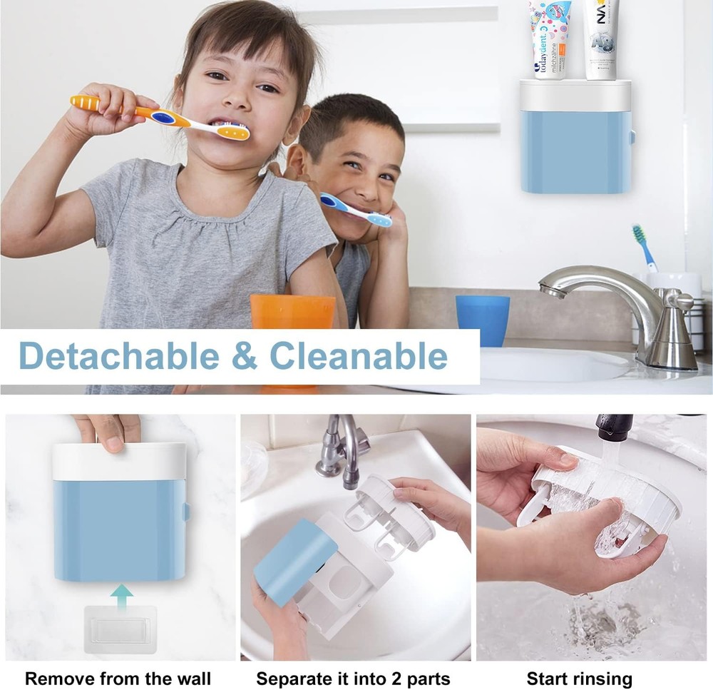 Wall Mounted Toothbrush Holder With Automatic Dispenser