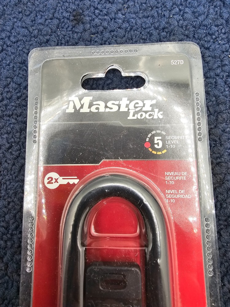 Master Lock 527D Solid Body Padlock, Adjustable Length Shackle, 2 in. Body