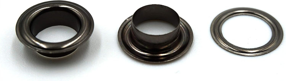 Solid Brass Grommets Eyelets 100 Pack (3/8"(10X16.5), Gun Black)