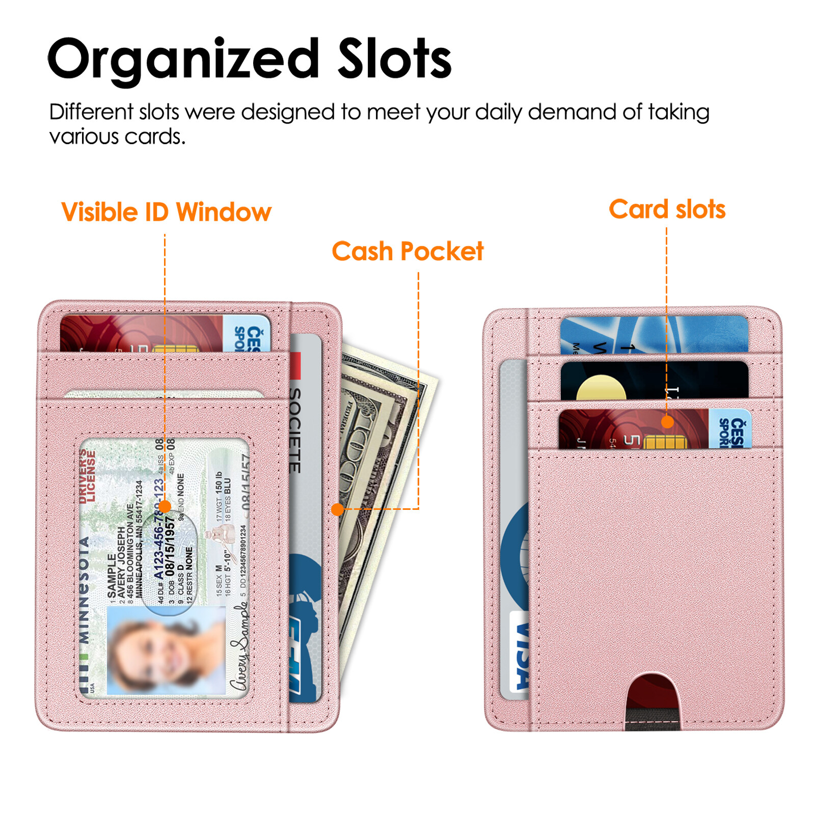 Slim Wallet Secure Men Women RFID Blocking Money Credit Card Holder Wallets