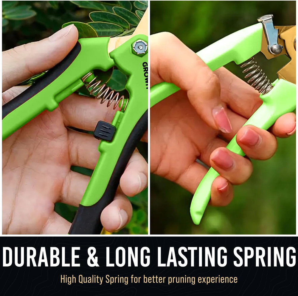 7" Pruning Shears & Gardening Scissors Set, Titanium Coated Sharp Garden Clipper