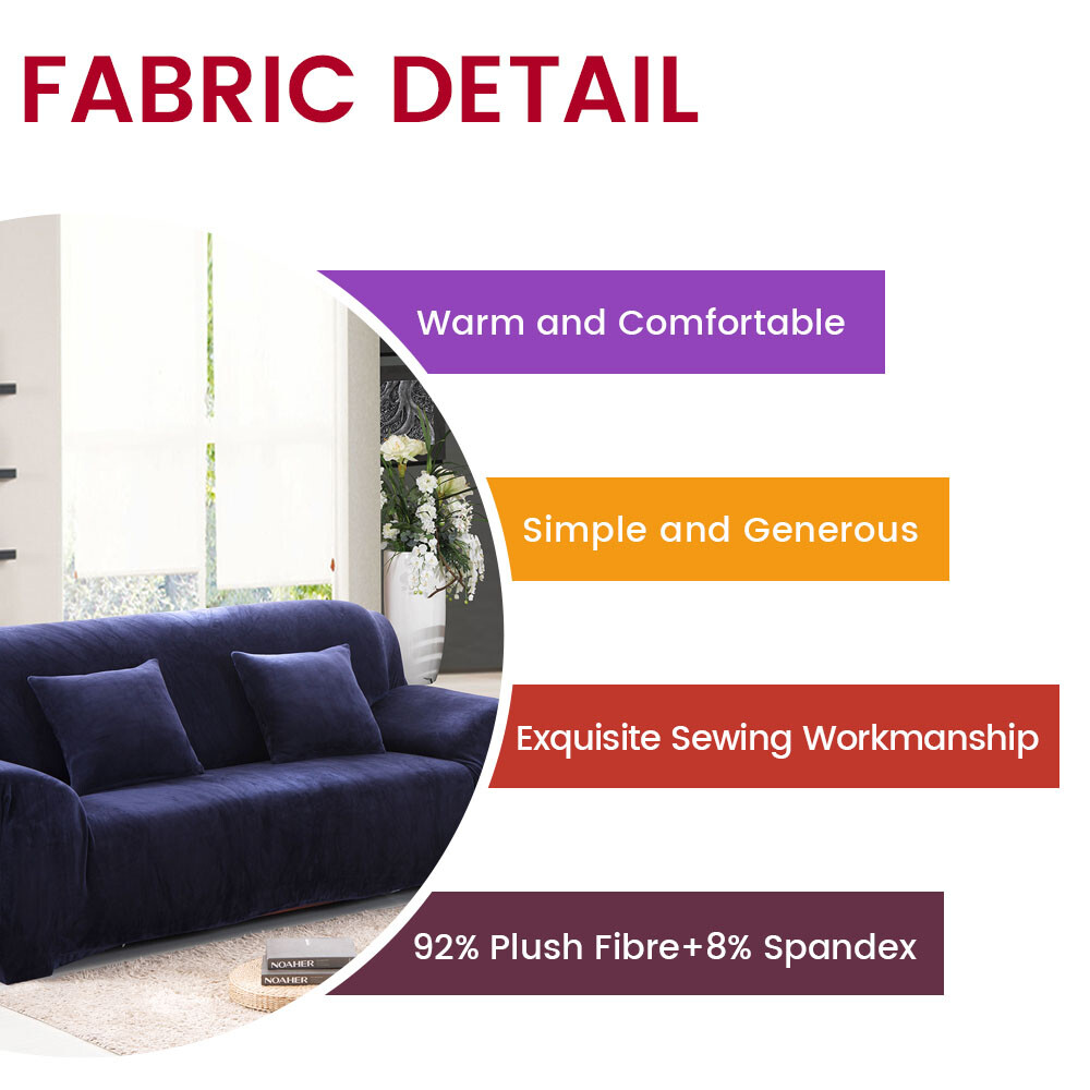 Stretch Plush Thick Sofa Covers 1 2 3 4 Seater Couch Chair Slipcover Protector