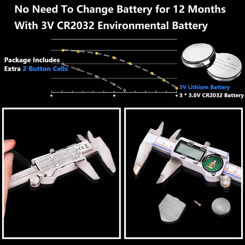 Digital Caliper Measuring Tool, IP54 Waterproof Electronic Digital Micrometer...