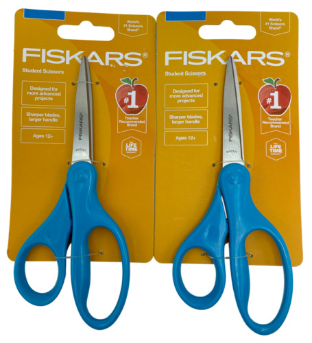 2-Pack Fiskars Pointed Student Scissors - Blue Handle