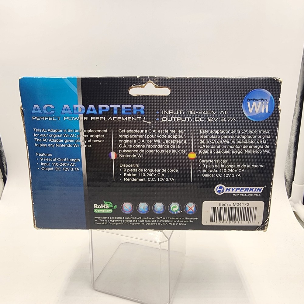 AC Adapter Replacement for Nintendo Wii Hyperkin M04172