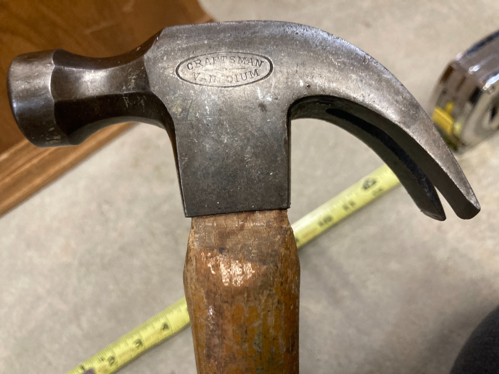 Vintage CRAFTSMAN VANADIUM Oval Logo Curved Claw Hammer Globemaster Handle USA