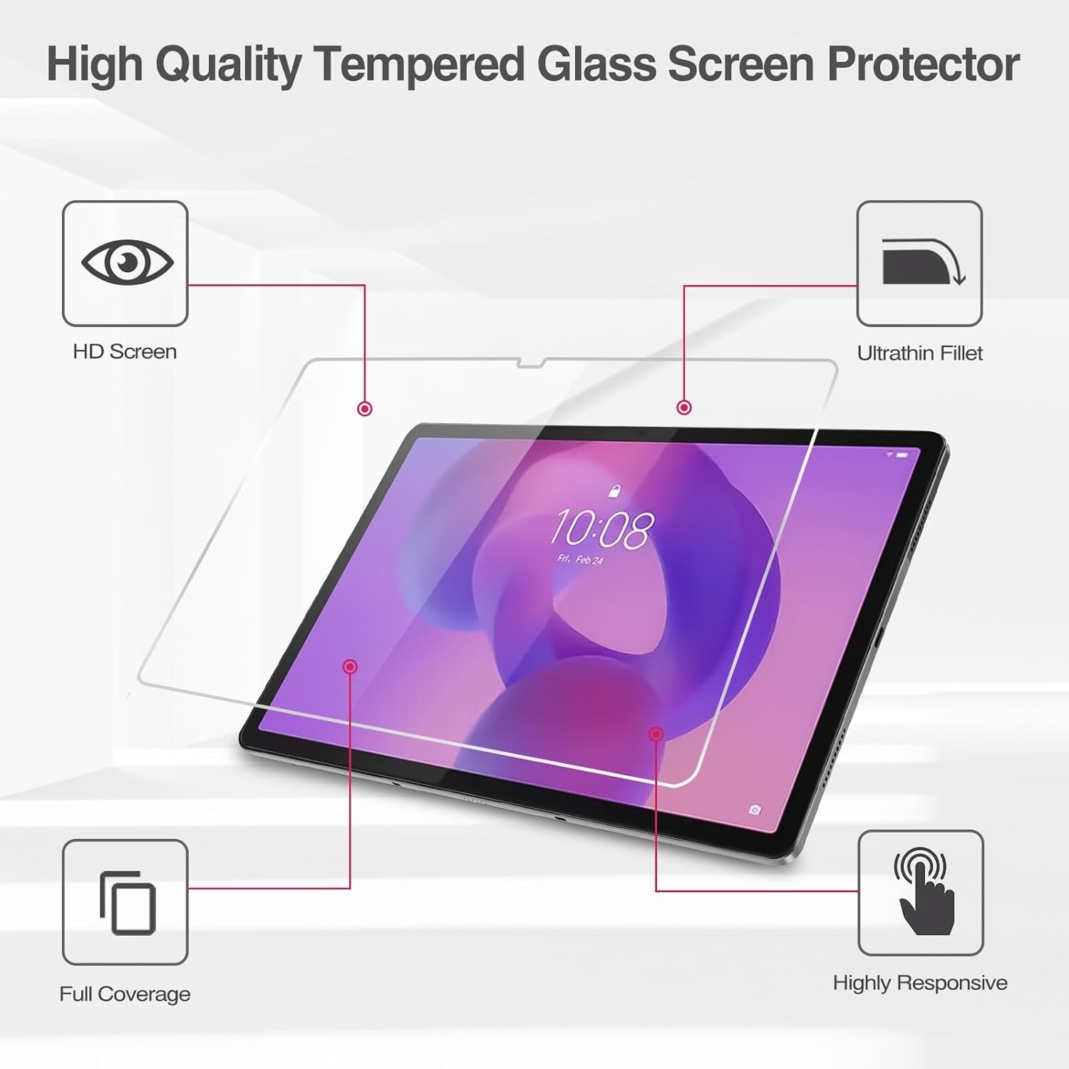 (2 Pack) For 2025 Lenovo Idea Tab Pro 12.7 inch Screen Protector Tempered Glass