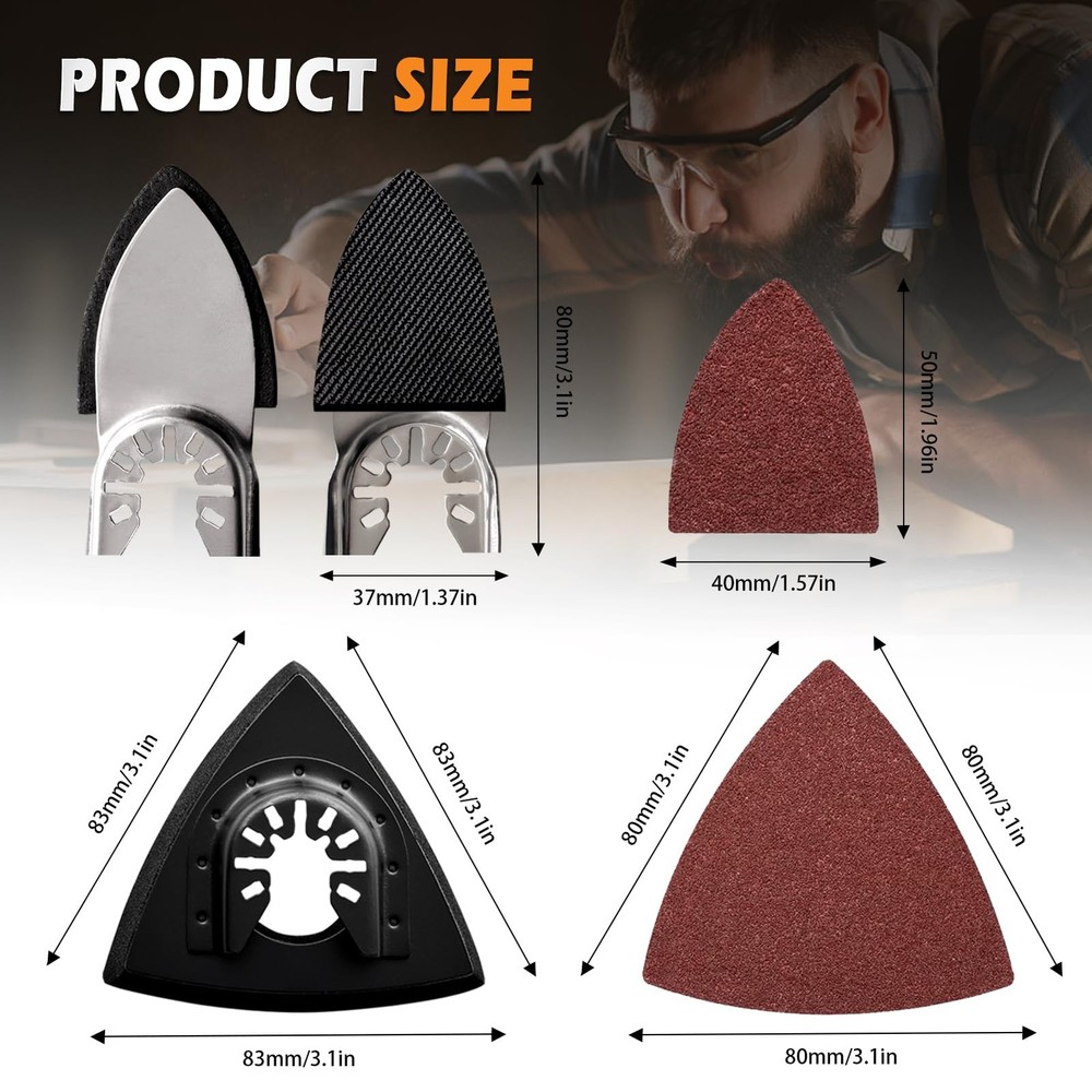 Sanding Pads Kit 260pcs Multi Tool Sanding Attachment 5pcs Triangle & Finger