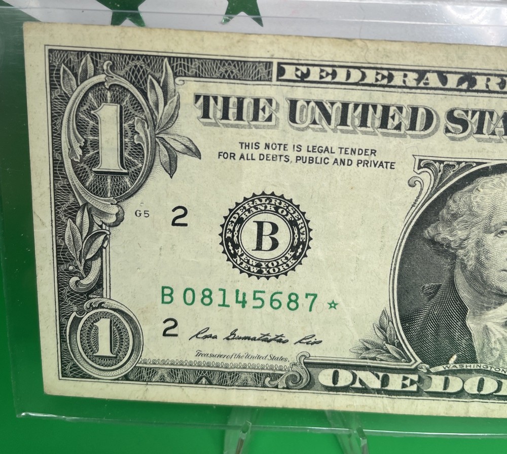2013 B Duplicate Print ⭐️ STAR NOTE ERROR 🔥$1 Serial Number 🚀💵B08145687⭐️ FW