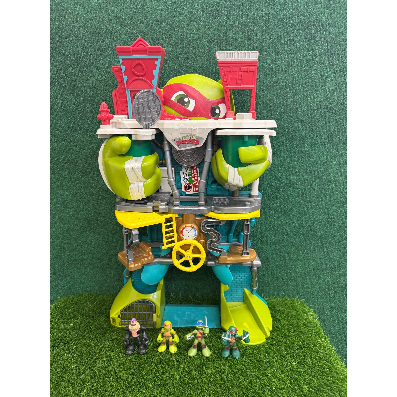 Playskool TMNT Ninja Turtle Half Shell Hq Big Heroes Headquarters Imaginext