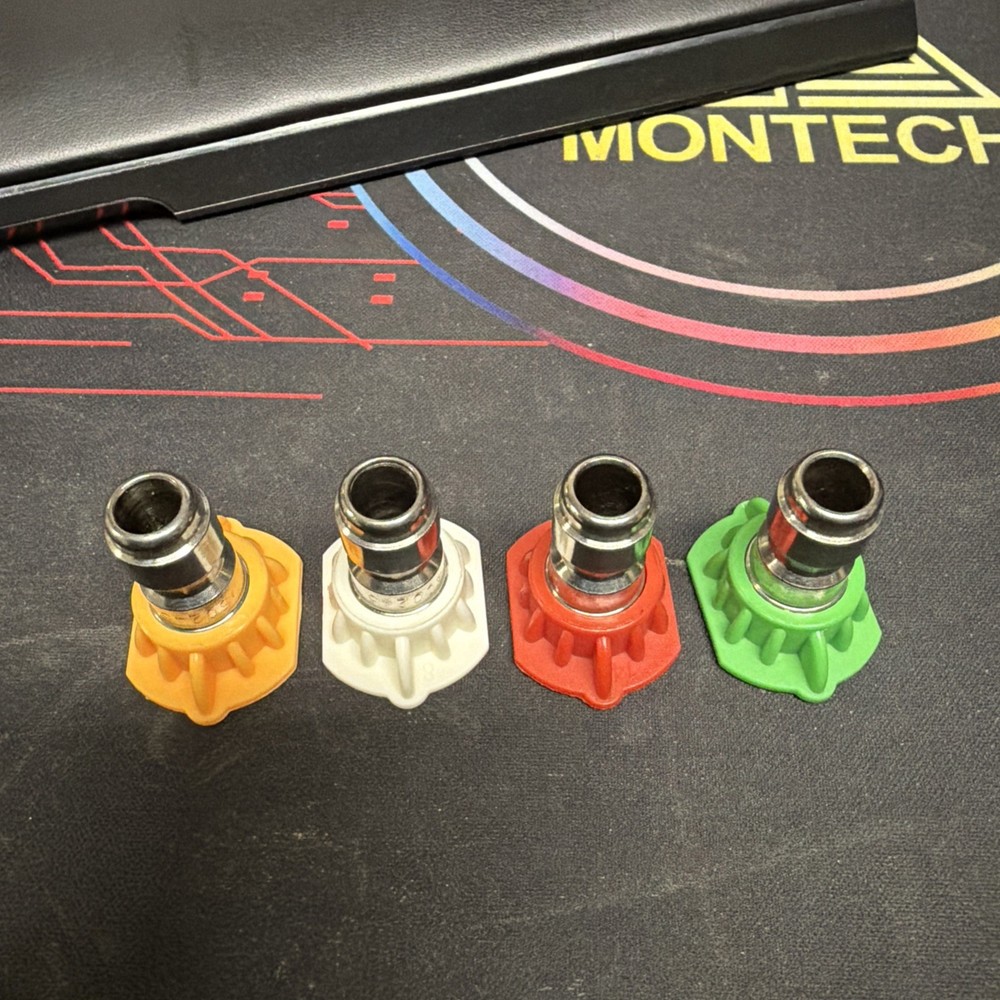 Pressure Washer #4.0 Orifice Size Multi-Pattern Gun Nozzle Tips (4) Pack RYGWB