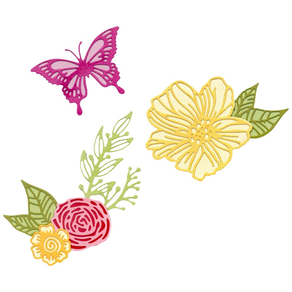 Sizzix Thinlits 12pc set - Fine Line Flowers #666117 Retail $20.99 by Jess Slack