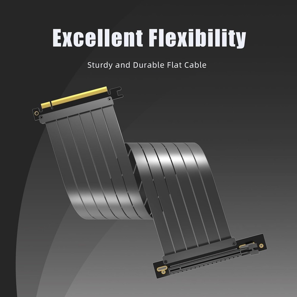 Efficient 600mm PCIe 3.0 Riser Cable for Low-End GPU with Anti-Static Protection