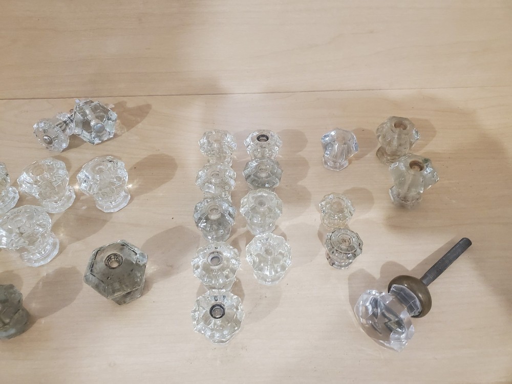Lot of 45 Vintage Glass Drawer Pulls Knobs
