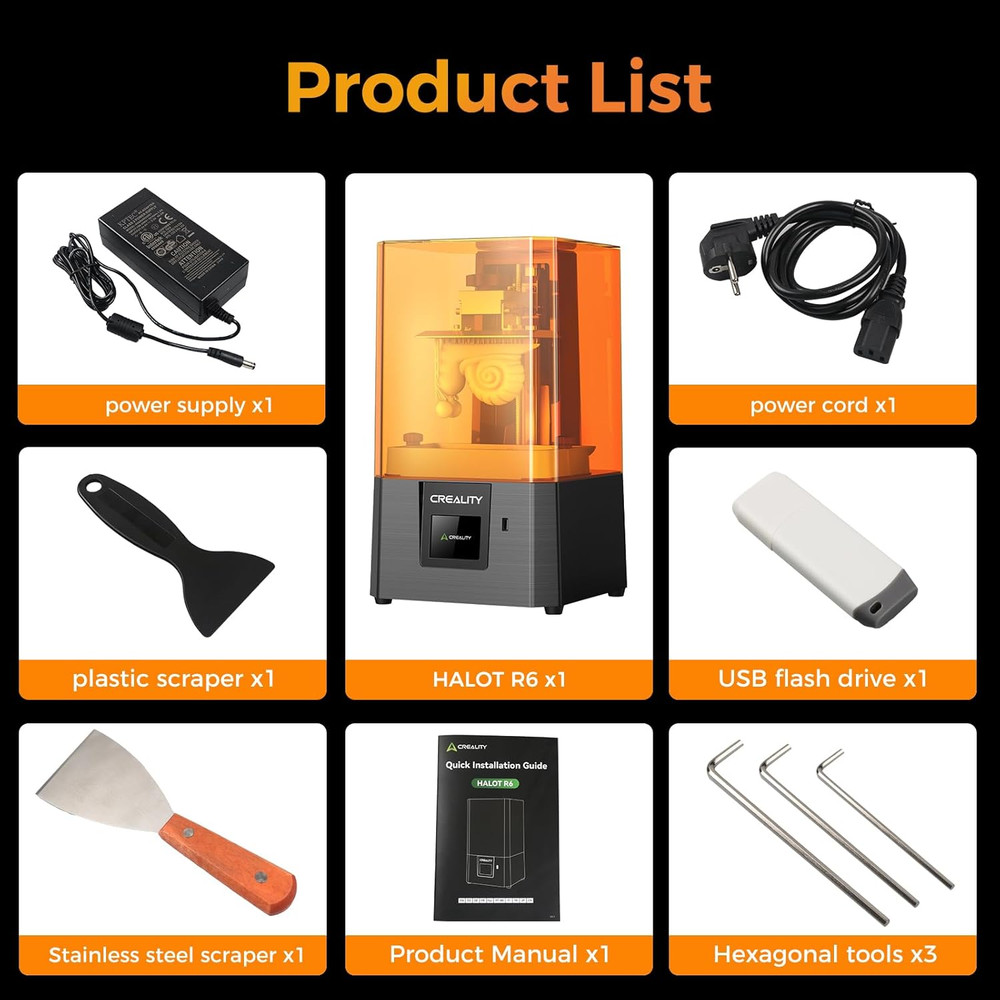 3D Printer HALOT R6 Resin 3D Printers:Upgraded Light Source with High-Precision