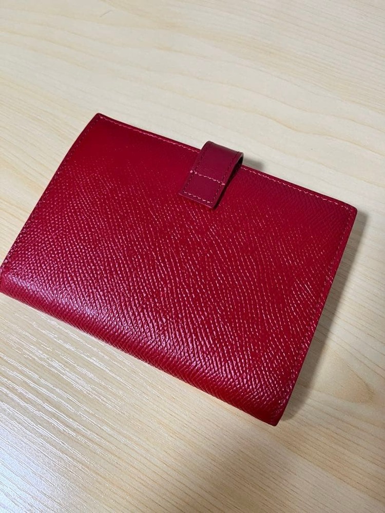 CELINE Red Folded Wallet From Japan
