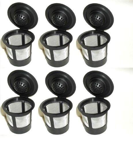 6 Reusable Refillable K-Cups Pods Compatible with Keurig Coffee Makers System