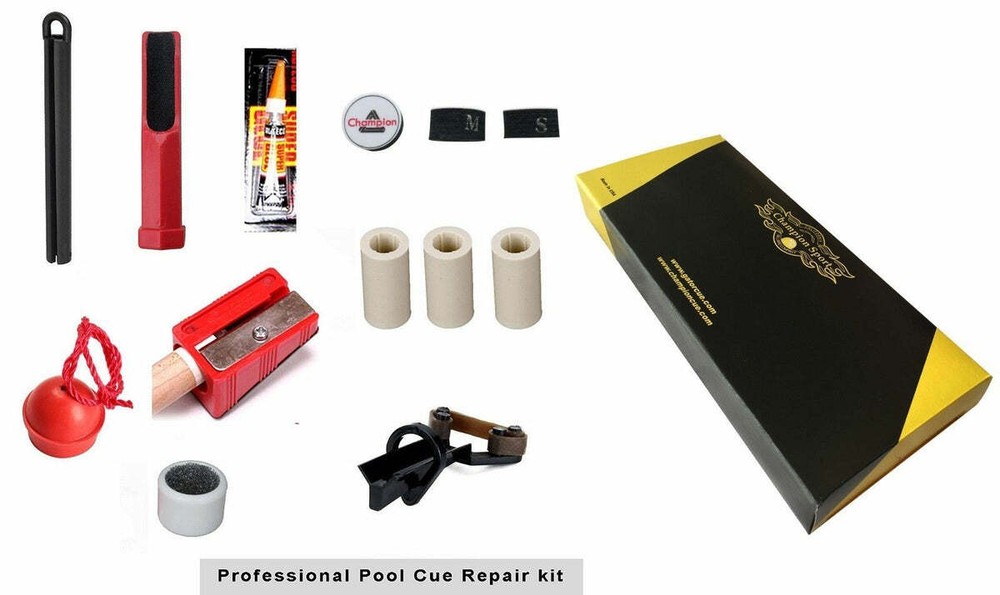 50% Off! Pool Cue Tip Repair Accessory Kit+ 6 Tips + 3 Ferrules