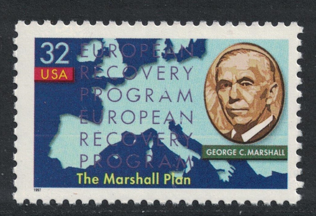 Scott 3141- George C. Marshall, Marshall Plan- MNH 1997- 32c unused mint stamp