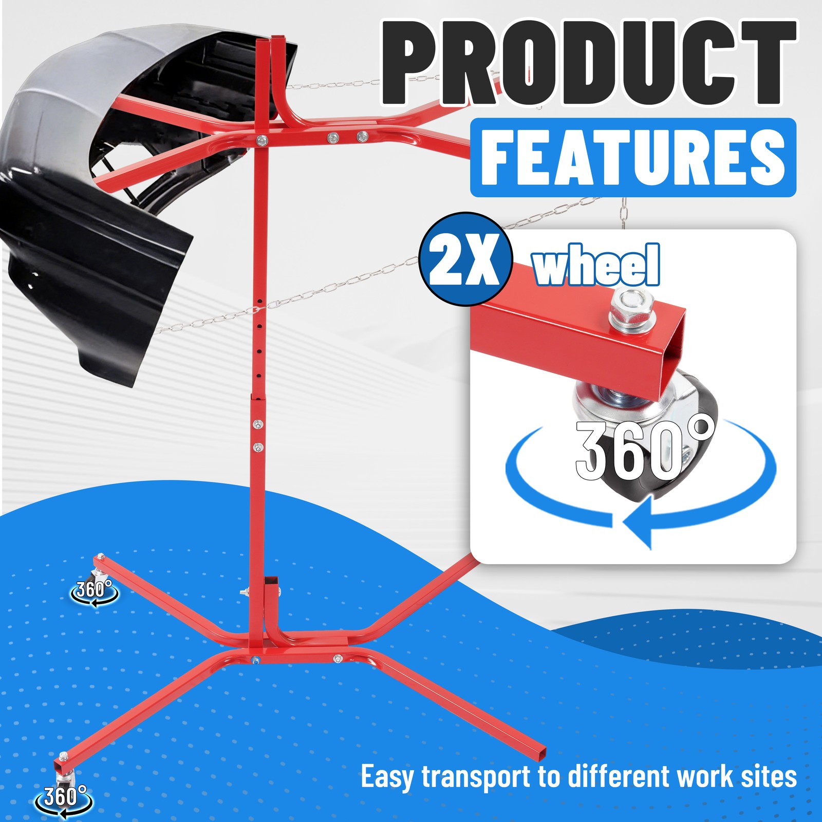 Bumper Tree 50'' Auto Body Door Fender Panel Paint Stand Holder Hang Hood Stand