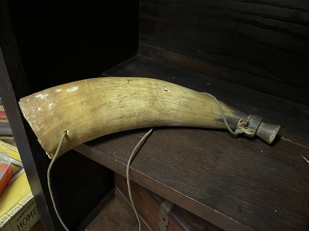 Vintage Powder Horn for Muzzleloader with Strap