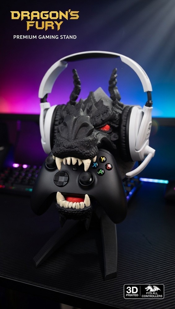 Dragon Controller Stand PS5, Xbox Headset Holder Gaming Setup