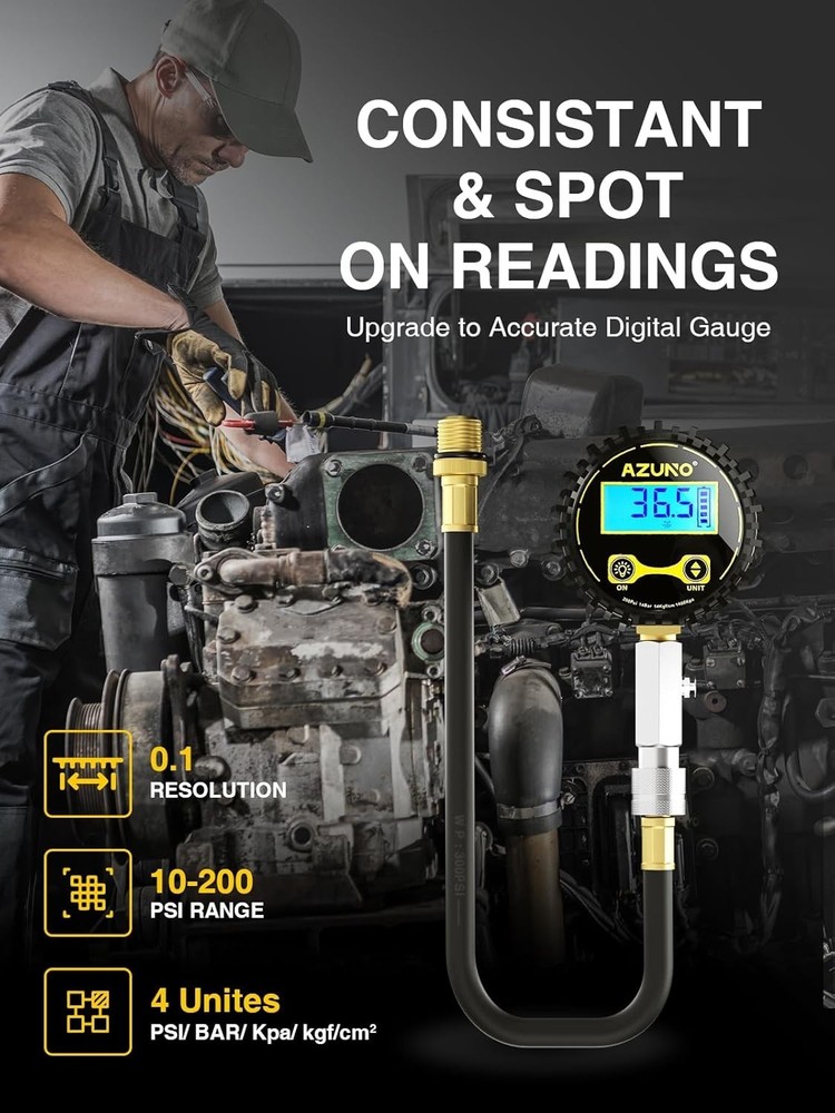 Digital Compression Gauge with Quick Coupler