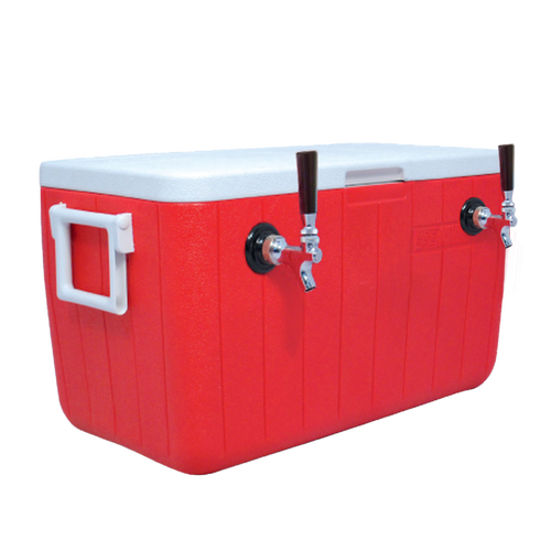 NEW Jockey Box Cooler for Beer - 2 Faucet, 5/16'' x 120' Stainless Coils, 48qt