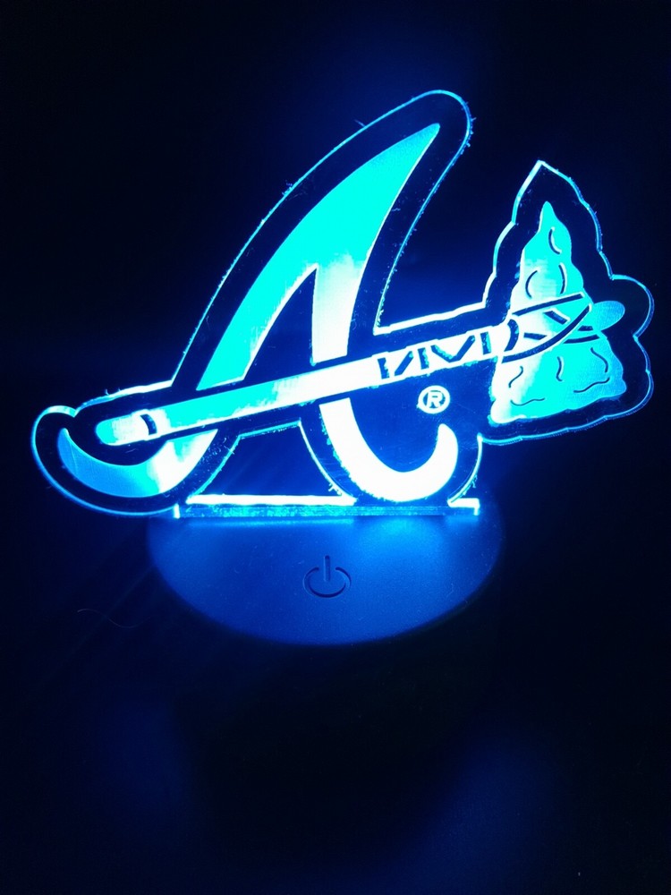 Edge Lit Tabletop Sign, Multi-Colored LED, Atlanta Braves Night Light