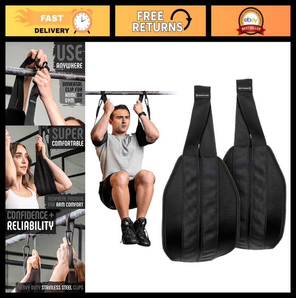 Hanging Ab Straps 2 Pack - Pull Up Straps, Ab Sling for Core Workout & Strength