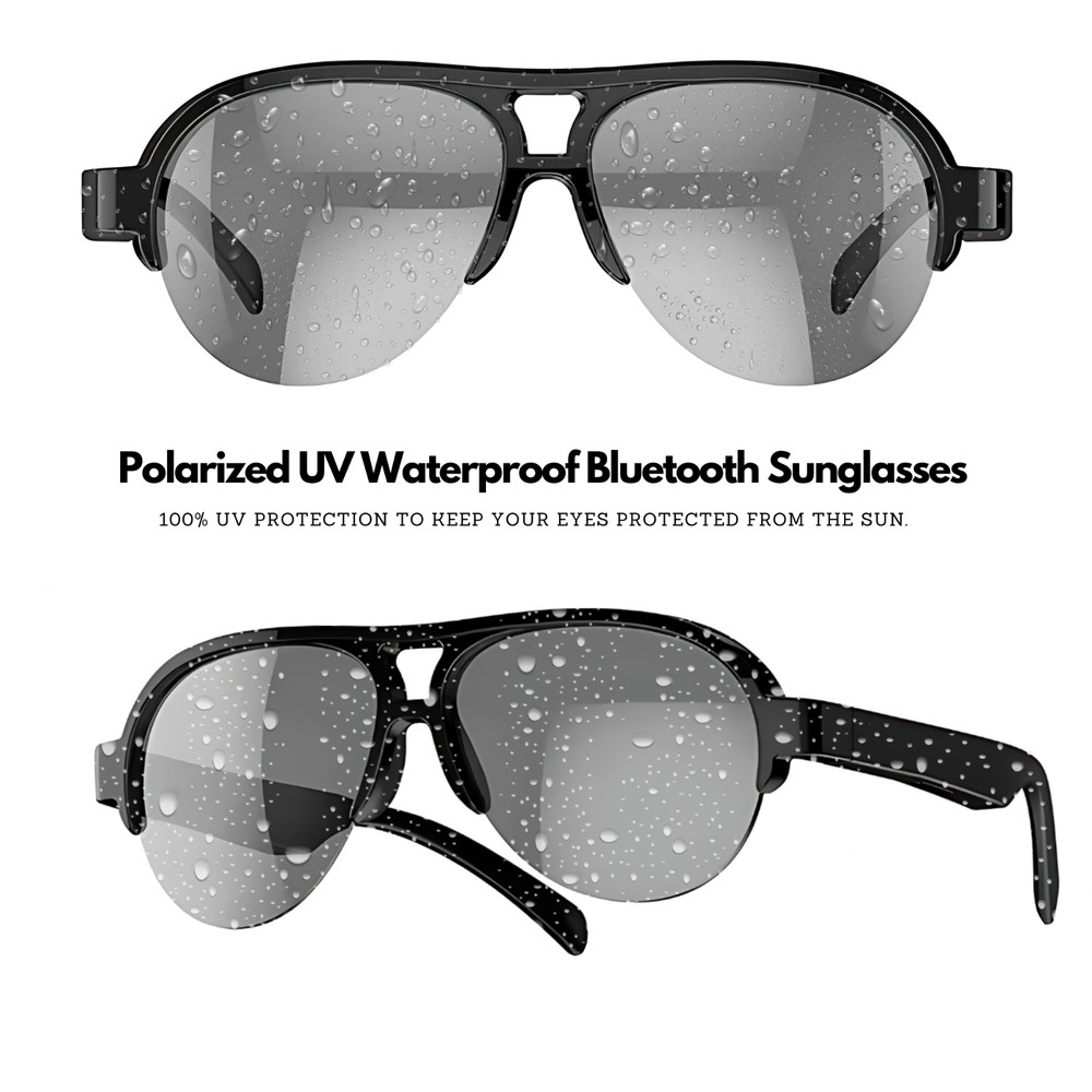 Smart UV Sunglasses Bluetooth Open-Ear Wireless Audio Touch Button Waterproof